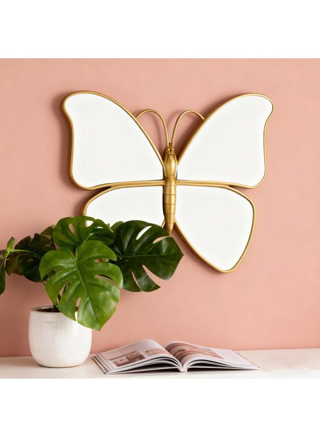 Wartter Decorative Butterfly Wall Mirror with Gold Plastic Frame (14.4x11.4inch) - Image 3