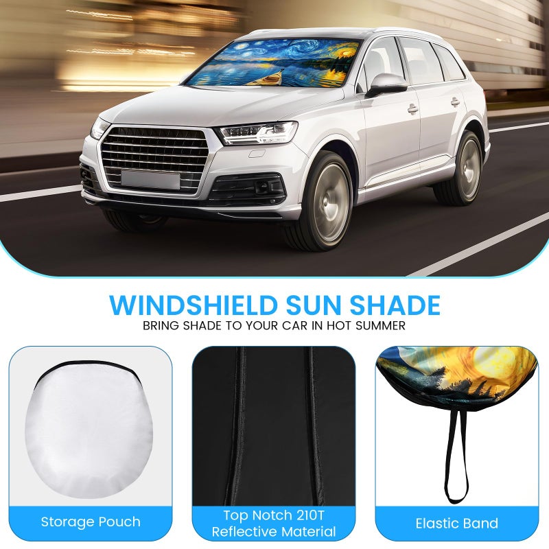 fauson Windshield Sun Shade - Windshield Sun Shade Foldable Offers Ultimate Protection for Car Interior UV Protection Car - Image 4