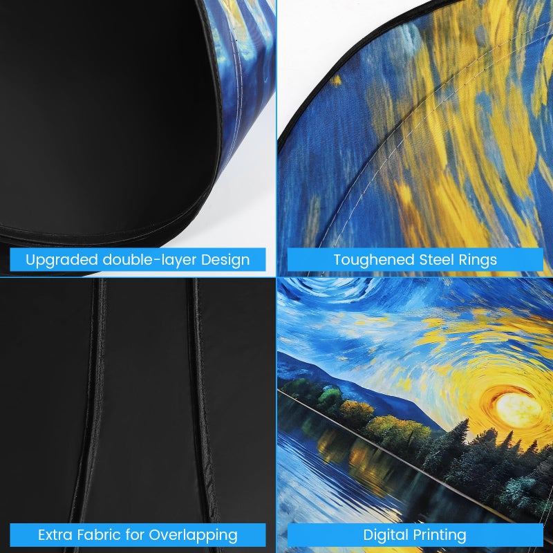 fauson Windshield Sun Shade - Windshield Sun Shade Foldable Offers Ultimate Protection for Car Interior UV Protection Car - Image 5