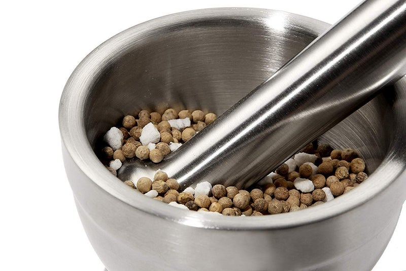 Olpad Premium Stainless Steel Mortar and Pestle Set with Lid, Food-Grade SUS304 Rust-Proof Spice Grinder for Kitchen, Herbs, Garlic & Pesto, Durable, Modern Design, Ideal for Herbs, Garlic & Pesto - Image 3