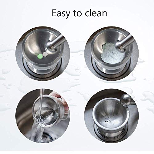 Olpad Premium Stainless Steel Mortar and Pestle Set with Lid, Food-Grade SUS304 Rust-Proof Spice Grinder for Kitchen, Herbs, Garlic & Pesto, Durable, Modern Design, Ideal for Herbs, Garlic & Pesto - Image 4
