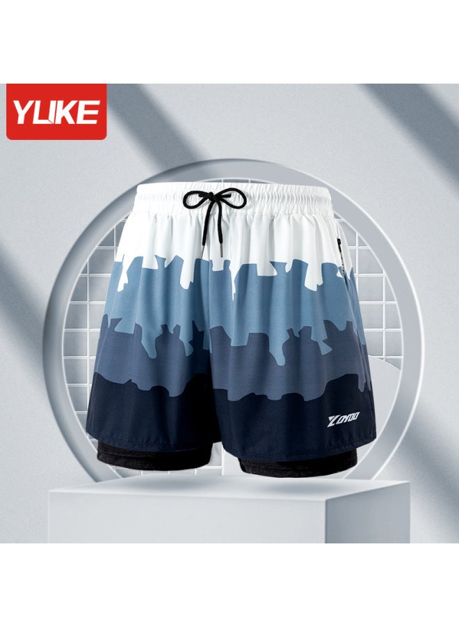 Adult Swimming Trunks New Men's Double-layer Quick-drying Anti-embarrassment Swimming Trunks Boxer Loose Breathable Casual Beach Trunks