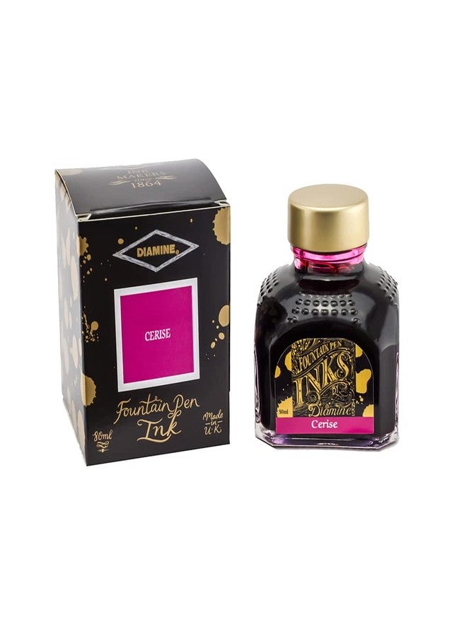 DIAMINE FOUNTAIN PEN BOTTLED INK, CERISE 80 ML - Image 1