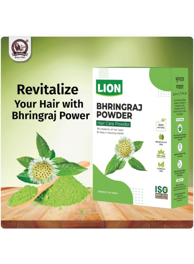 Lion Bhringraj Powder 80g – 100% Natural Herbal Hair & Scalp Care Powder for Hair Strength, Nourishment & Healthy-Looking Hair - Image 2