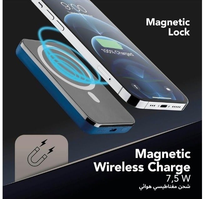 Cellularline Wireless power bank MAG 5000, 5000 mAh, Wireless charging, Blue - Image 4