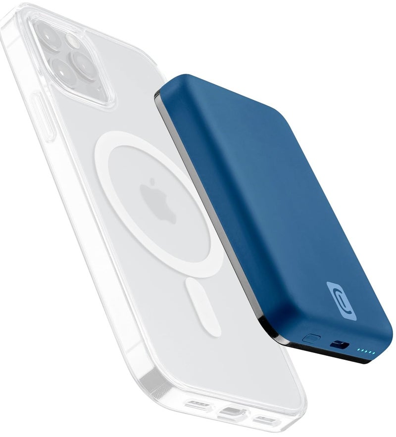 Cellularline Wireless power bank MAG 5000, 5000 mAh, Wireless charging, Blue - Image 1