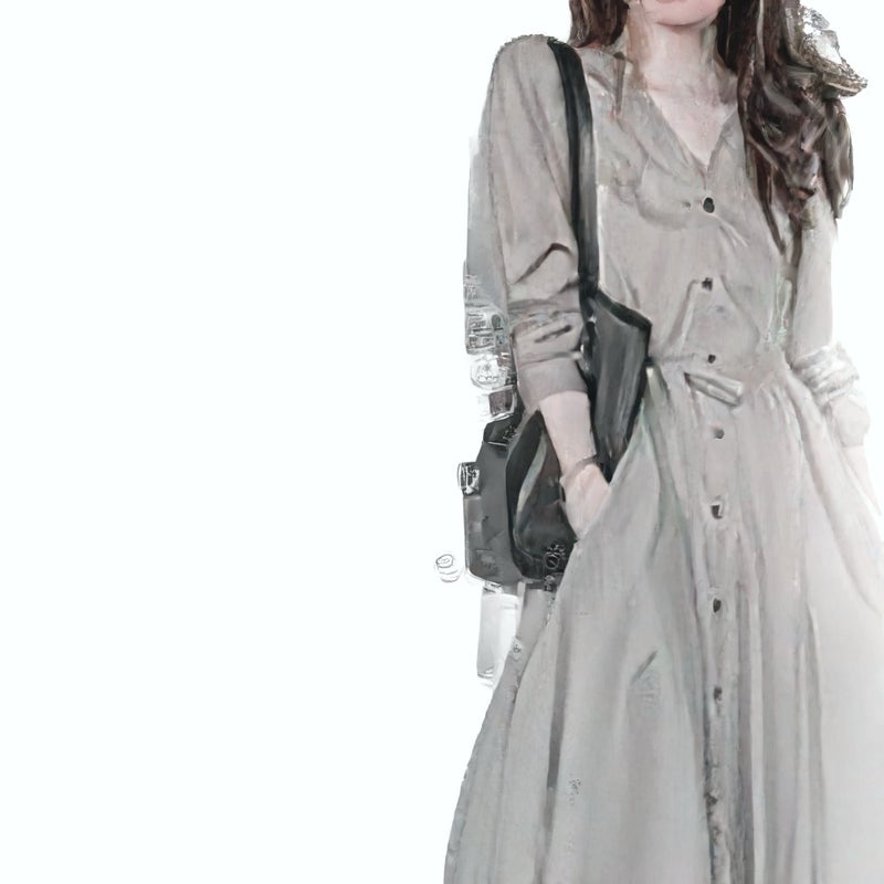 French Elegance Long Dress Women Autumn Spring Floral Print Maxi Dress - Image 3