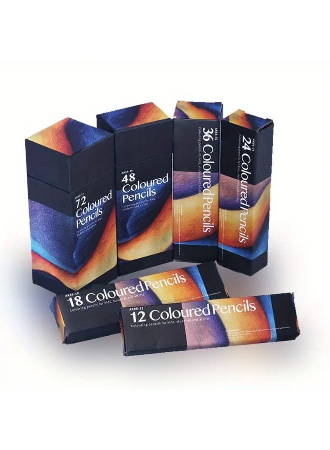 Generic 12/24/36/48/72pcs Oil-Based Colored Pencils Set – Break-Resistant, Rich Pigment, Wooden Material, Smooth Coloring | Art Supplies Kit for Kids & Adults | Perfect for Coloring Books, Christmas, Thanksgiving & Halloween Gifts  - Image 1