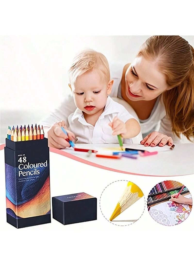 Generic 12/24/36/48/72pcs Oil-Based Colored Pencils Set – Break-Resistant, Rich Pigment, Wooden Material, Smooth Coloring | Art Supplies Kit for Kids & Adults | Perfect for Coloring Books, Christmas, Thanksgiving & Halloween Gifts  - Image 3