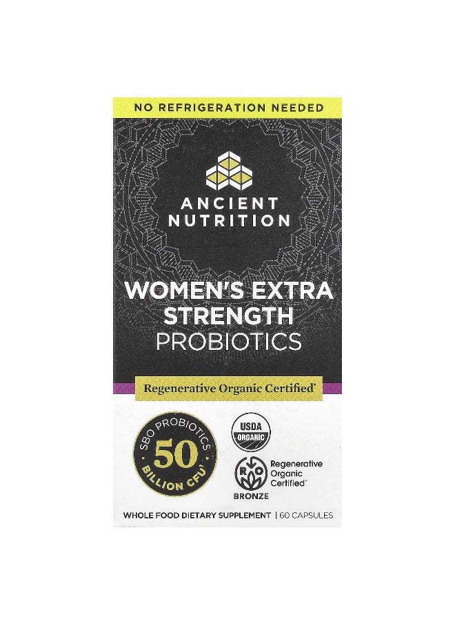 Ancient Nutrition - Ancient Nutrition, Women's Extra Strength Probiotics, 60 Capsules - Image 1