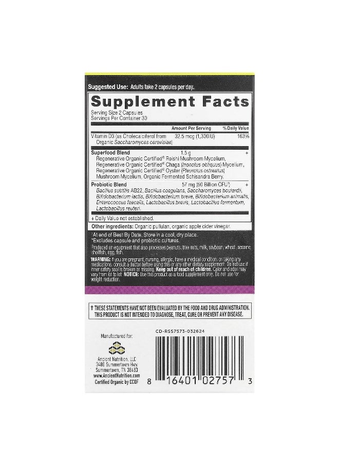 Ancient Nutrition - Ancient Nutrition, Women's Extra Strength Probiotics, 60 Capsules - Image 1