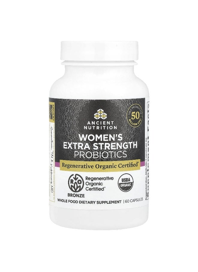 Ancient Nutrition - Ancient Nutrition, Women's Extra Strength Probiotics, 60 Capsules - Image 1