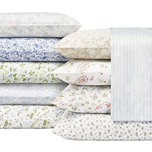 Laura Ashley - King Sheet Set, Buttery-Soft Bed Sheets with a Naturally Silky Smooth Cotton Sateen Lightweight Feel - Matching Pillowcases & Fitted Sheet (Lilian Coral) - Image 3