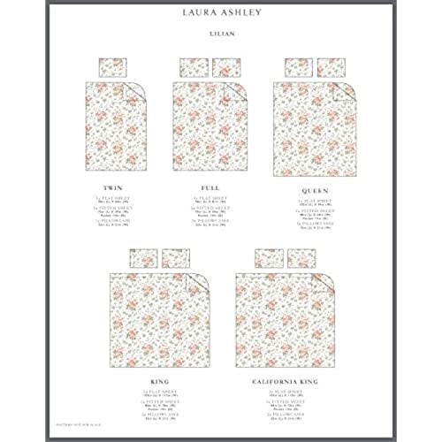 Laura Ashley - King Sheet Set, Buttery-Soft Bed Sheets with a Naturally Silky Smooth Cotton Sateen Lightweight Feel - Matching Pillowcases & Fitted Sheet (Lilian Coral) - Image 5