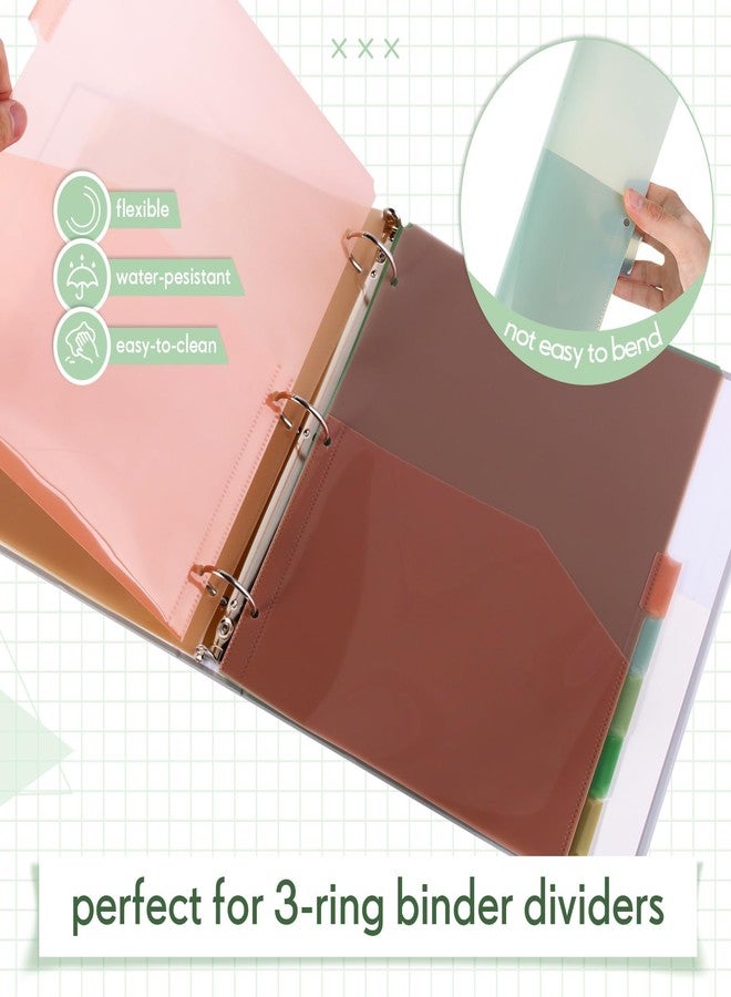 Resholder 6 Sets 8 Tab Plastic Binder Dividers with Pockets for 3 Ring Binders 9 3/4 x 11 1/2 Inches 3 Hole Punched Page Dividers Sturdy Colorful Dividers for Office(Classic Color) - Image 4