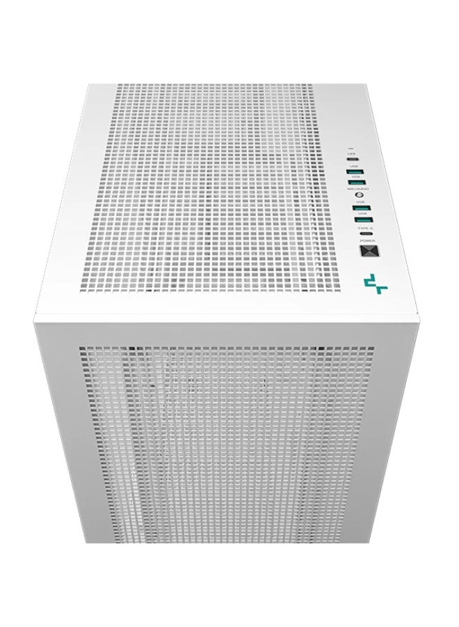 DEEPCOOL MORPHEUS WH – White Modular High-Airflow ATX+ Case with Dual‑Chamber Design, 420 mm Trinity ARGB Fan, Dual Info Display, Vertical GPU Mount & E‑ATX Support - White - Image 3