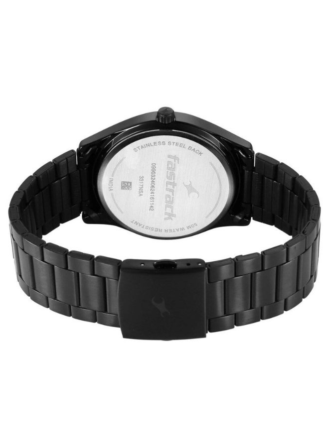 fastrack Stunners Quartz Analog Watch 3317NM01 – Black Dial, Black Metal Strap, Quartz Movement - Image 5