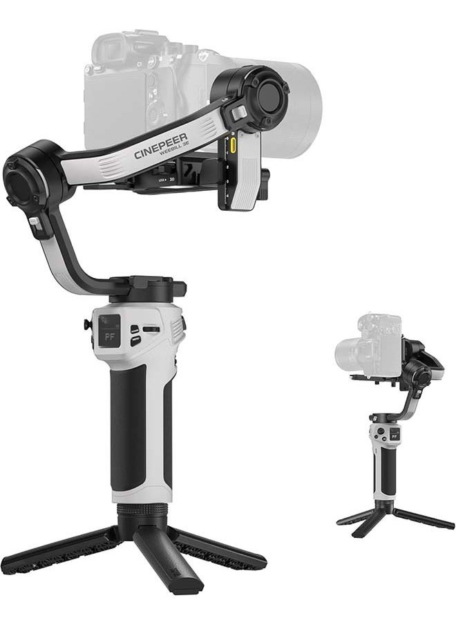 Zhiyun - ZHIYUN CINEPEER Weebill 3E[Official], 3-Axis Lightweight Gimbal Stabilizer for DSLR & Mirrorless Camera Canon/Sony/Panasonic/Nikon, 3KG Payload, Native Vertical Shooting, Bluetooth Shutter Control - Image 1