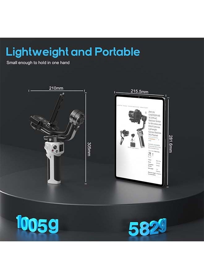Zhiyun - ZHIYUN CINEPEER Weebill 3E[Official], 3-Axis Lightweight Gimbal Stabilizer for DSLR & Mirrorless Camera Canon/Sony/Panasonic/Nikon, 3KG Payload, Native Vertical Shooting, Bluetooth Shutter Control - Image 1