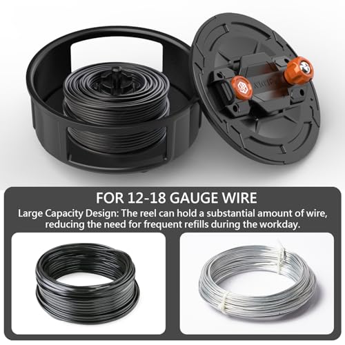 Holdly Lightweight Aluminum Tie Wire Reel Quick-Lock and Release Mechanism, Tie Wire Stripper Designed for 12-18 Gauge Wires. Dual-Sided Rewind Knob for Left or Right-Handed Operation - Image 5