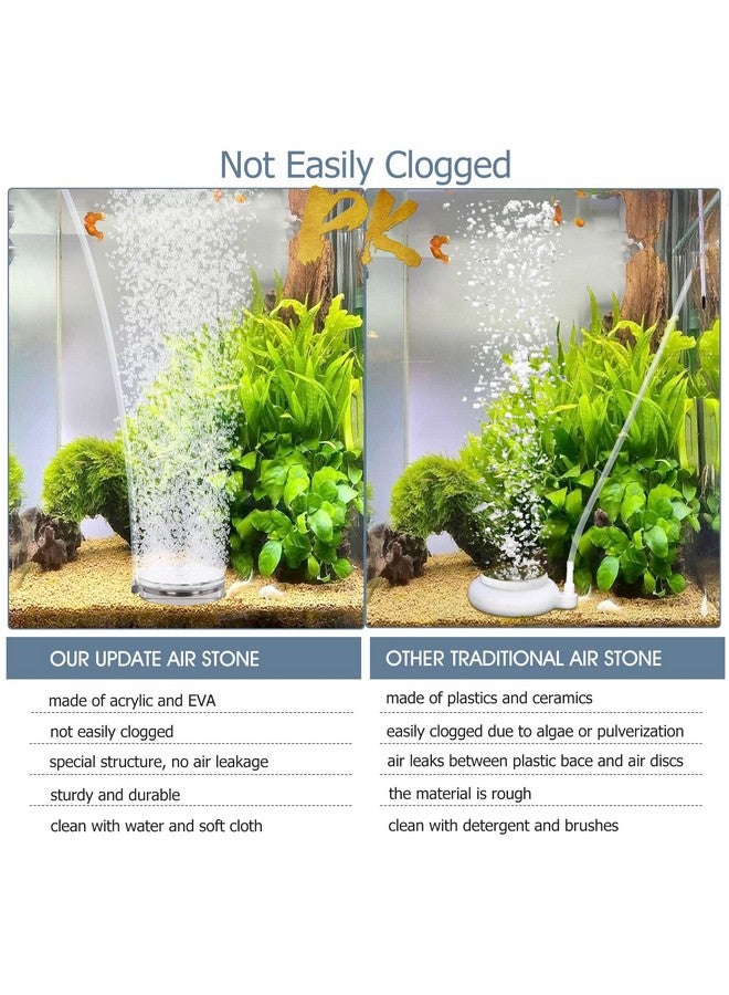hygger Air Stones for Aquariums, Transparent Acrylic Fish Tank Bubbler Kit with Air Tube, Ultra Silent Bubble Stone Super-High Dissolved Oxygen Diffuser for Aquarium Fish Tank and Hydroponic - Image 3
