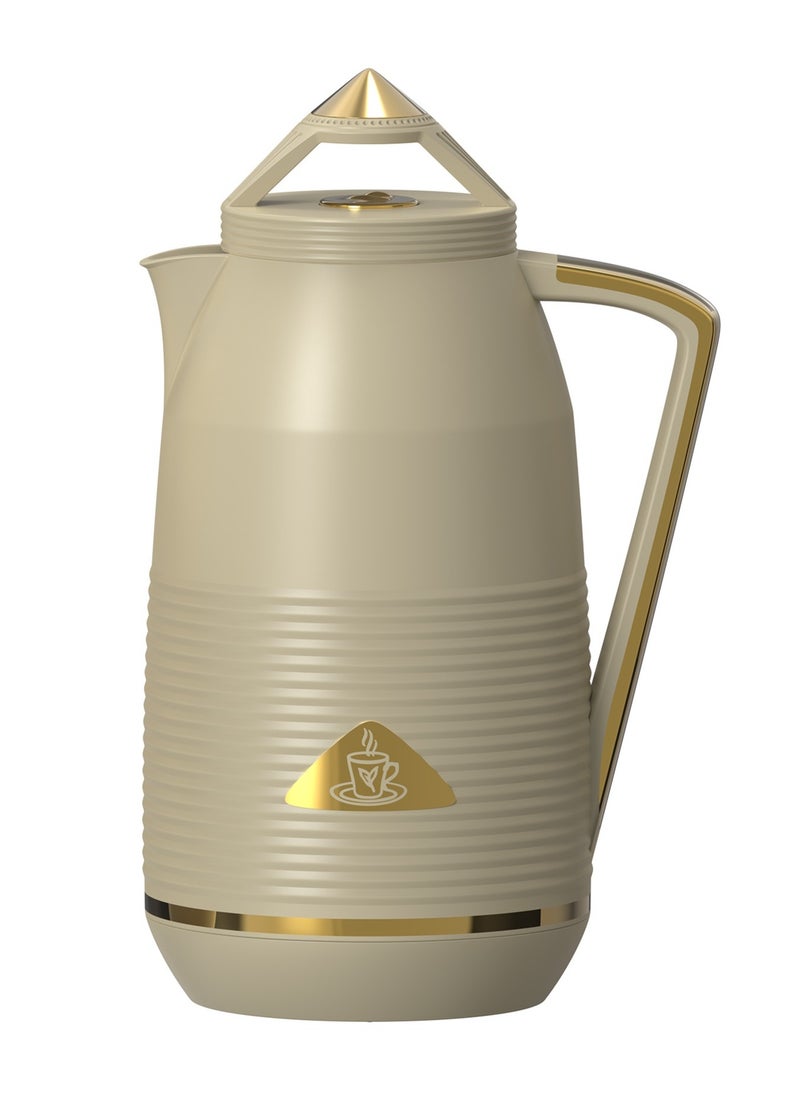 Home Maker 1.0L Elegant Vacuum Flask - Milky Brown | Hot & Cold Drink Retention 