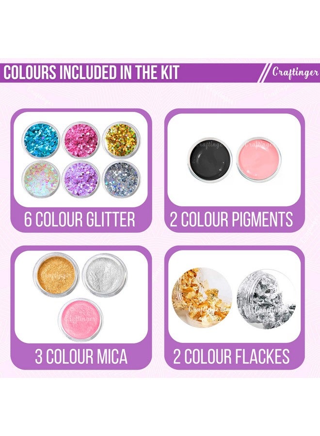 Craftinger Craftinger Upgraded All-in One kit with 200gm Resin for Bookmarks, Coasters, Alphabet Keychains, Pendants, Earrings and More, Multicolour - Image 5
