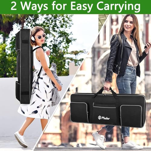 GIG Master Heavy Padded Keyboard Bag/Cover/Case for Casio CTK-2400, CTK-2550, CTK-3500 61 Keys Keyboard with Dust Cover & Double Pocket(Black & Grey) - Image 4