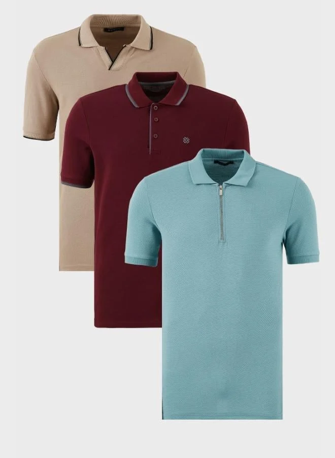 Buratti  Buratti Cotton Regular Fit 3-Pack Polo Collar T-Shirt Men's Polo Collar T-Shirt 59029641518S3 for Men | Best Price UAE
