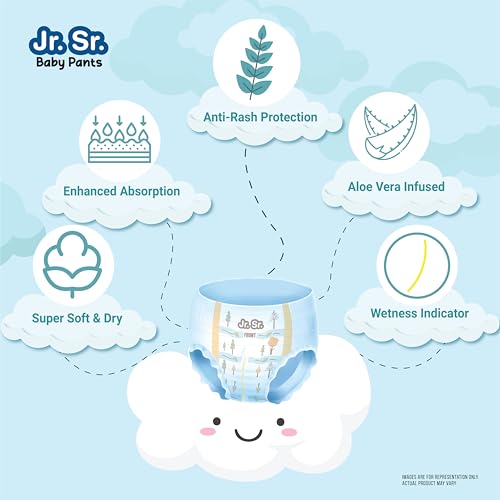 Jr. Sr. Baby Diaper Pants | XXL Size (15-25 kg), 42 Count | Pack of 1 | Upto 12 hr Absorption with Advanced Leak Protection | Safe For Babies Skin | Soft, Secure & Comfy - Image 4