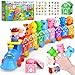 GooMags Montessori Toys for Toddlers 1 2 3 Years Old Farm Animal Train Set with Counting Matching Sorting Activities 9 Barns 10 Finger Puppets 2 StickersLearning Toys for Baby Boys Girls Preschool Gift - Image 3