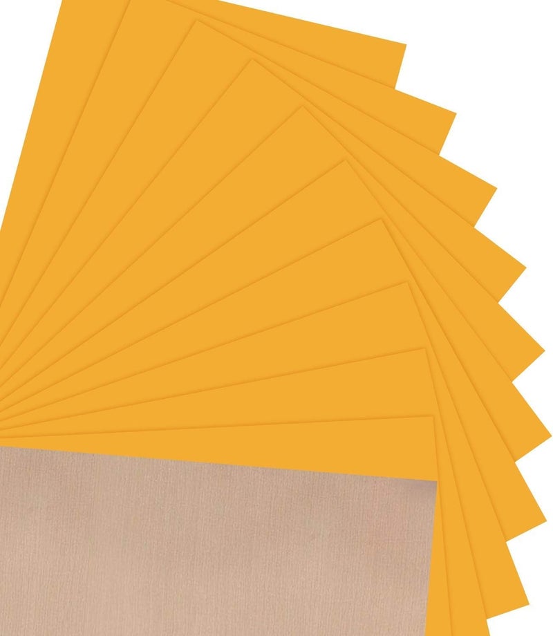 JANDJPACKAGING Heat Transfer Vinyl HTV for T-Shirts 12" x10” - Easy to Weed Iron on Vinyl Compatible with Cricut Cutting Machine & Silhouette Cameo 10Pack Dark Yellow - Image 1