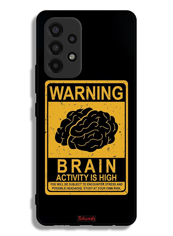 Tolwak Samsung Galaxy A53 5G Protective Case Cover Warning Brain Activity Is High - Image 1