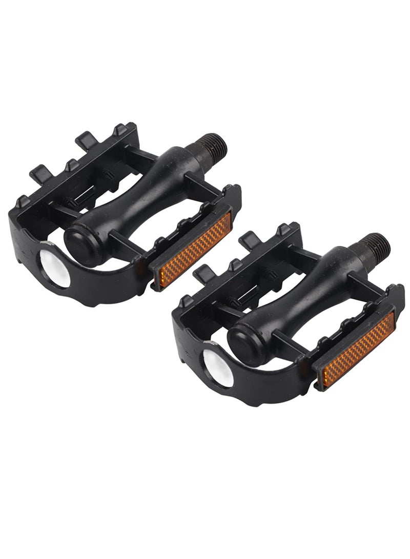 Meetion 1 Pair Pedals Aluminum Lightweight Black Aluminum Alloy Pedals for Mountain Bikes and Road Bikes, Replacement Part - Image 1
