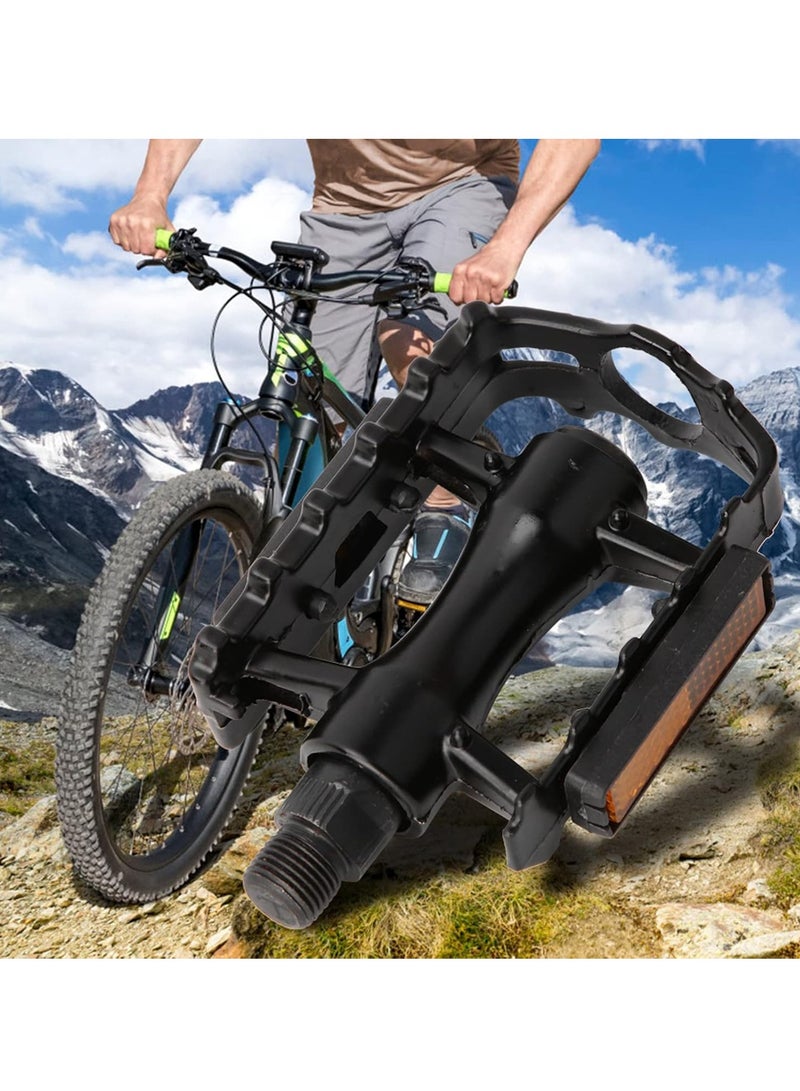 Meetion 1 Pair Pedals Aluminum Lightweight Black Aluminum Alloy Pedals for Mountain Bikes and Road Bikes, Replacement Part - Image 3