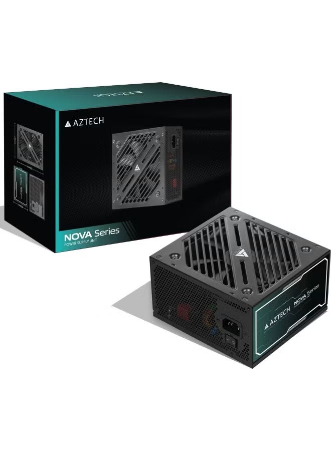 Aztech NOVA 750W Power Supply High Performance Silent 120mm Fan Non-Modular ATX PSU High Output +12V Long Cables Full Protection Supports RTX 3070, RX 6700 XT, Ryzen, Intel Gaming PC PSU - Image 1