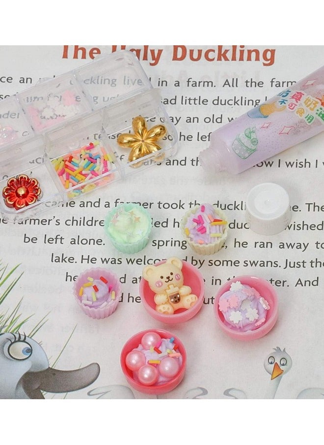 Yellow Bee - Yellow Bee Cup Cakes Themed DIY Resin Craft Kits with Beads and Sequins, 2 Sets, Blue & Pink - Image 1
