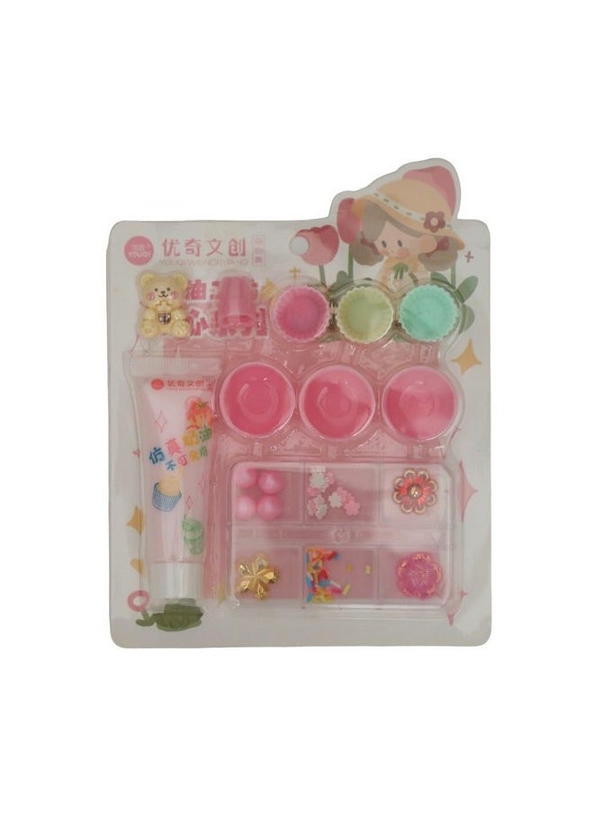 Yellow Bee - Yellow Bee Cup Cakes Themed DIY Resin Craft Kits with Beads and Sequins, 2 Sets, Blue & Pink - Image 1