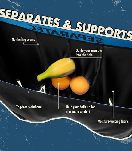 Separatec Dual Pouch Mens Underwear Breathable Cooling Rayon Made from Bamboo Underwear Men, Boxer Briefs and Trunks 7 Pack（L,Black） - Image 4