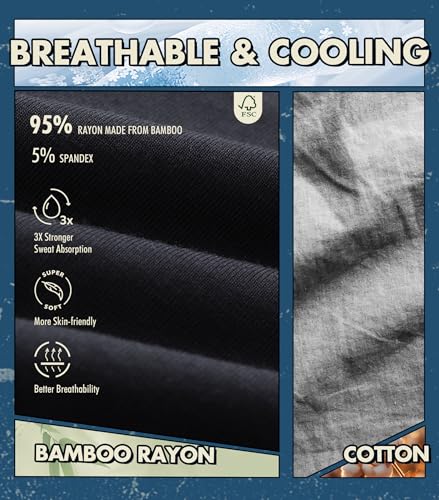 Separatec Dual Pouch Mens Underwear Breathable Cooling Rayon Made from Bamboo Underwear Men, Boxer Briefs and Trunks 7 Pack（L,Black） - Image 5