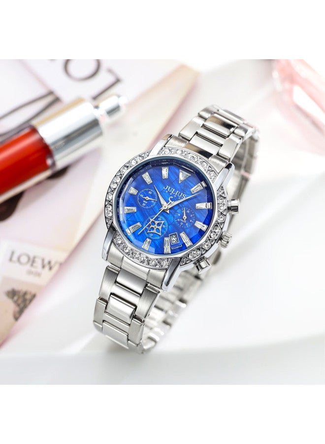 Julius Women's Watch Multifunction Calendar Luxury Ol Style Fashion Luminous Ladies Watch Gift For Women's Day - Image 3