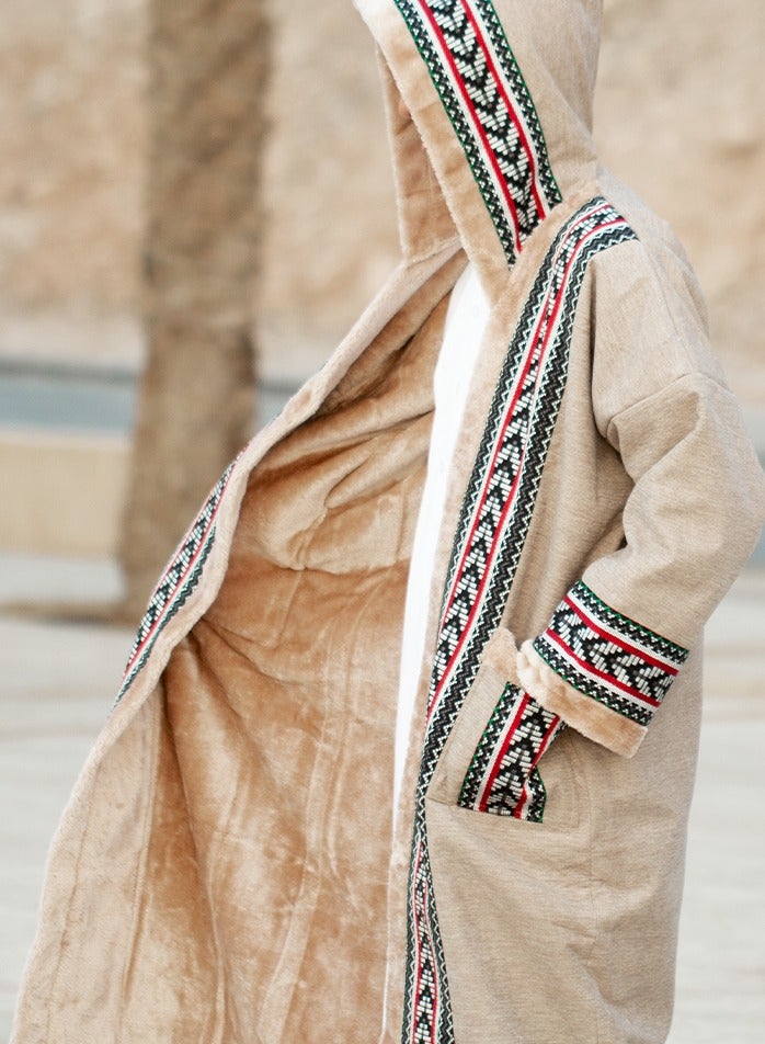 RS Winter natural farwa coat in beige colour - Image 3