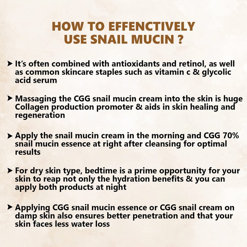 CGG Cosmetics CGG Cosmetics 70 Snail Mucin Essence 07 Cellulose Oil Free collagen booster barrier repair for men  women All Skin Types  100ml PACK OF 2  - Image 5