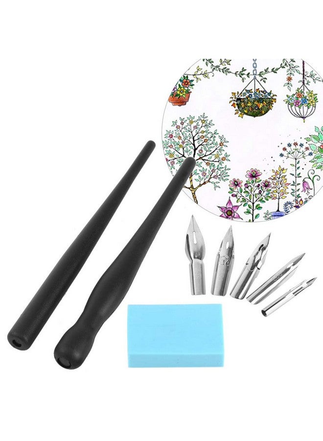 Estink Manga Cartoon Comic Dip Pen Set1 Set Calligraphy Dip Pens Manga Artist Cartoon Comic Drawing Painting Kit Tool With 2 Pen Holders And 5 Nibs - Image 1