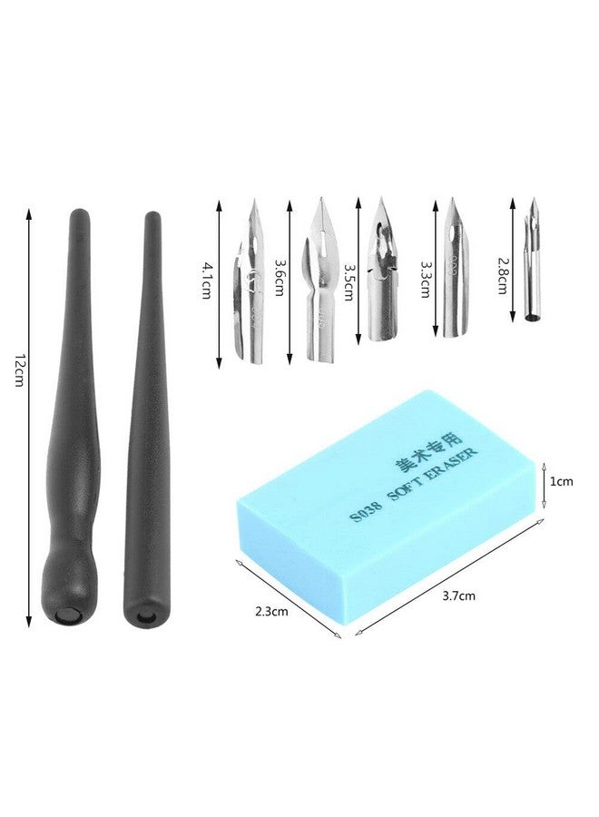 Estink Manga Cartoon Comic Dip Pen Set1 Set Calligraphy Dip Pens Manga Artist Cartoon Comic Drawing Painting Kit Tool With 2 Pen Holders And 5 Nibs - Image 5