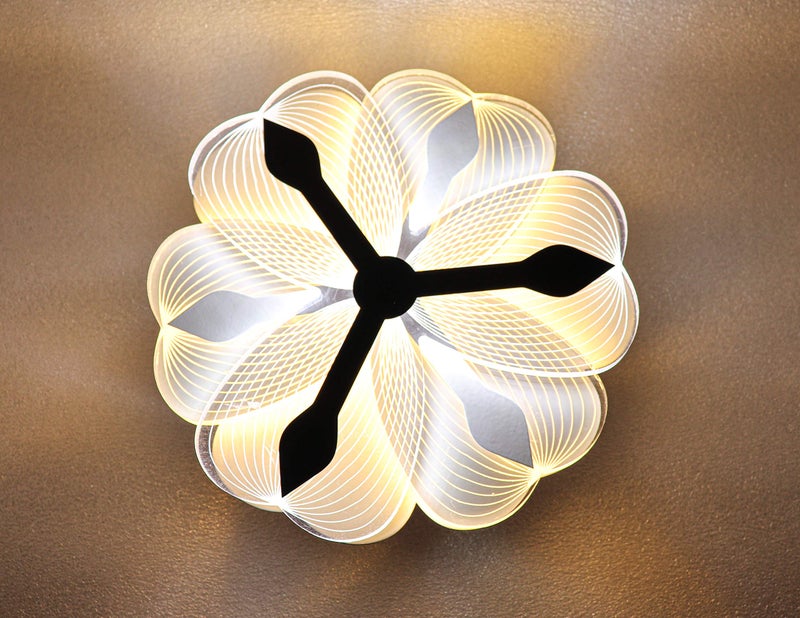 swanart Glowave Elegant Chandelier | 10W RGB LED Ceiling Light | Modern Acrylic Flower Design | Color Changing Ambiance for Bedroom, Living Room | 20cm Diameter - Image 1