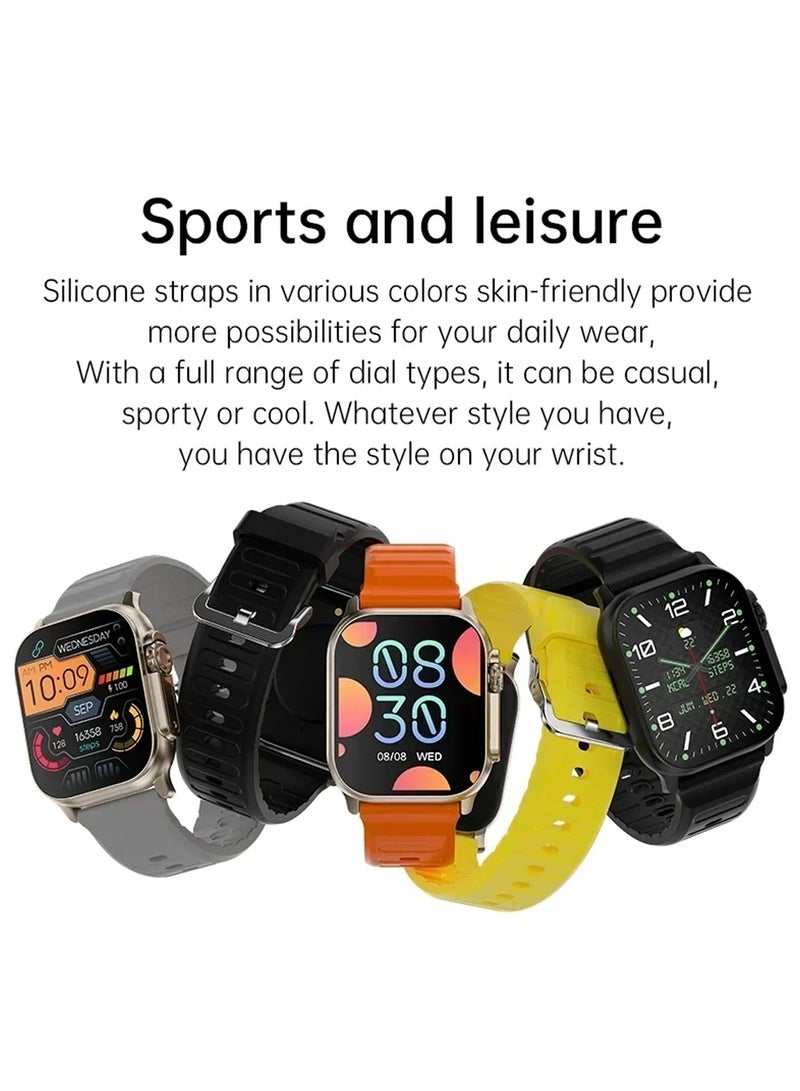 Wtech W608 Ultra Smartwatch HD Big Screen Magnetic Wireless Charging Smart Watch Bluetooth Call Sleep Monitor Men Women Watch - Image 4