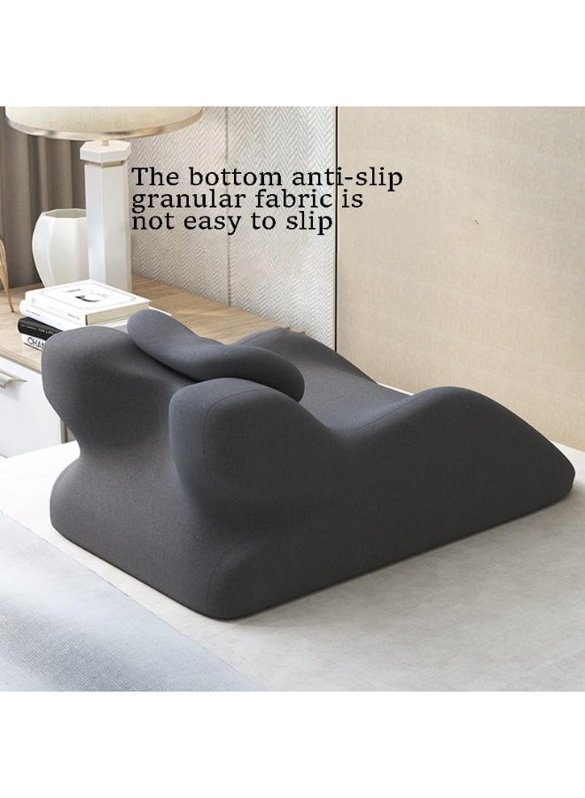 Adult Ergonomic Memory Foam Bed Triangle Wedge Pillow Headboard for Sitting up Back Neck Pain Relief with Face Down Massage Prone Pillow Function for Reading, with Washable Cover - Image 2