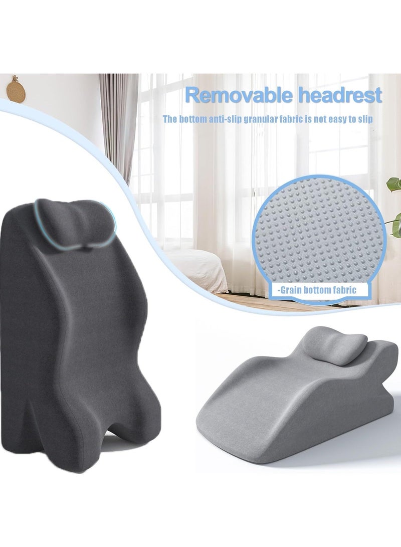 Adult Ergonomic Memory Foam Bed Triangle Wedge Pillow Headboard for Sitting up Back Neck Pain Relief with Face Down Massage Prone Pillow Function for Reading, with Washable Cover - Image 3