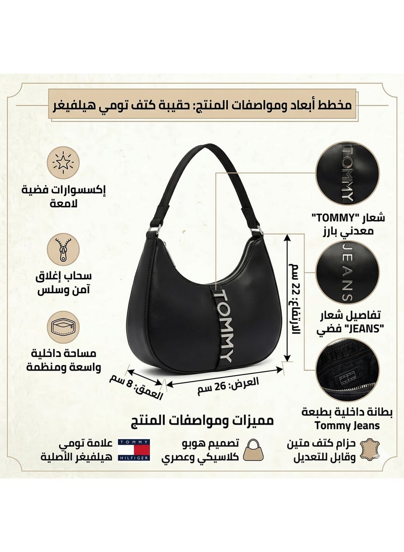 Tommy Icons Tommy Hilfiger Black Women Shoulder Bag Aw0Aw16510 Bds - Image 2